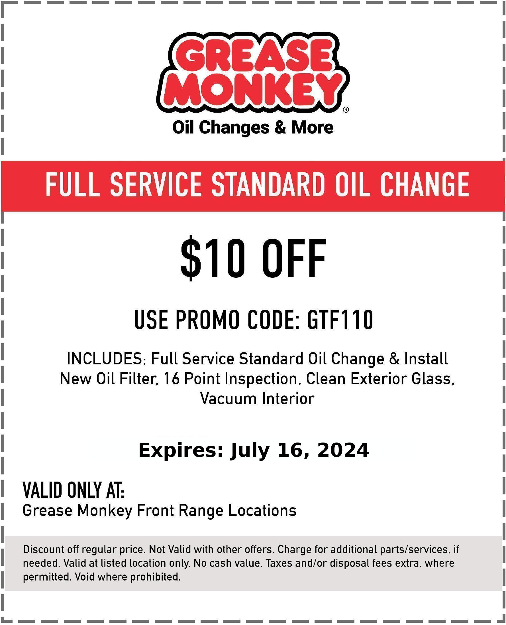 Coupons - GT - Grease Monkey Colorado Front Range